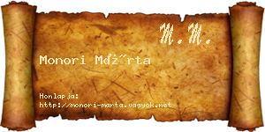 Monori Márta névjegykártya